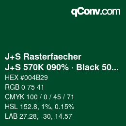 Farbcode: J+S Rasterfaecher - J+S 570K 090% · Black 50% | qconv.com