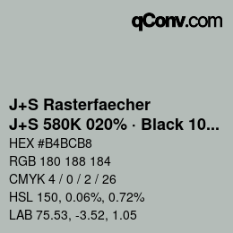 Code couleur: J+S Rasterfaecher - J+S 580K 020% · Black 10% | qconv.com