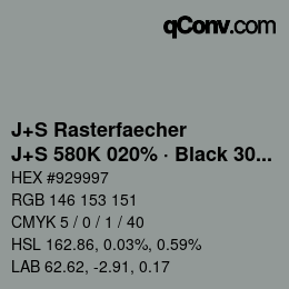 Code couleur: J+S Rasterfaecher - J+S 580K 020% · Black 30% | qconv.com