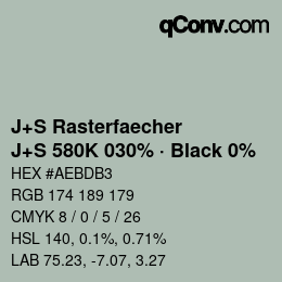 Farbcode: J+S Rasterfaecher - J+S 580K 030% · Black 0% | qconv.com