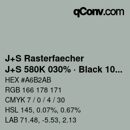 Code couleur: J+S Rasterfaecher - J+S 580K 030% · Black 10% | qconv.com
