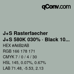 Código de color: J+S Rasterfaecher - J+S 580K 030% · Black 10% | qconv.com