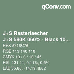 Farbcode: J+S Rasterfaecher - J+S 580K 060% · Black 10% | qconv.com