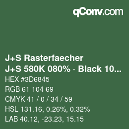 Farbcode: J+S Rasterfaecher - J+S 580K 080% · Black 10% | qconv.com