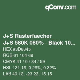 Color code: J+S Rasterfaecher - J+S 580K 080% · Black 10% | qconv.com