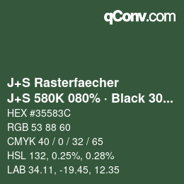 Code couleur: J+S Rasterfaecher - J+S 580K 080% · Black 30% | qconv.com