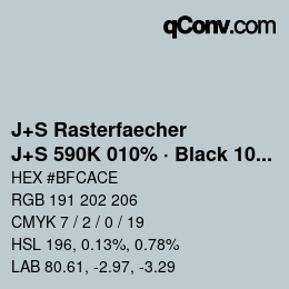 Farbcode: J+S Rasterfaecher - J+S 590K 010% · Black 10% | qconv.com