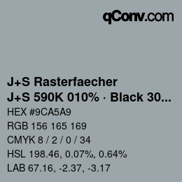 カラーコード: J+S Rasterfaecher - J+S 590K 010% · Black 30% | qconv.com