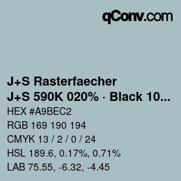 Code couleur: J+S Rasterfaecher - J+S 590K 020% · Black 10% | qconv.com
