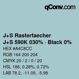 Farbcode: J+S Rasterfaecher - J+S 590K 030% · Black 0% | qconv.com
