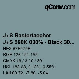 Code couleur: J+S Rasterfaecher - J+S 590K 030% · Black 30% | qconv.com