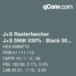 カラーコード: J+S Rasterfaecher - J+S 590K 030% · Black 50% | qconv.com