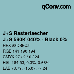 Code couleur: J+S Rasterfaecher - J+S 590K 040% · Black 0% | qconv.com