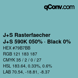 Code couleur: J+S Rasterfaecher - J+S 590K 050% · Black 0% | qconv.com