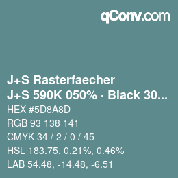 Farbcode: J+S Rasterfaecher - J+S 590K 050% · Black 30% | qconv.com