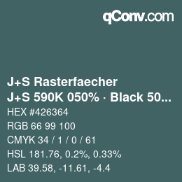 Code couleur: J+S Rasterfaecher - J+S 590K 050% · Black 50% | qconv.com