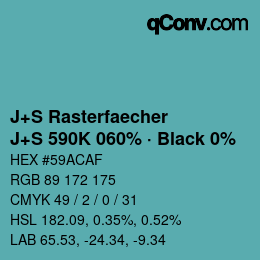 Farbcode: J+S Rasterfaecher - J+S 590K 060% · Black 0% | qconv.com