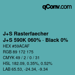 Color code: J+S Rasterfaecher - J+S 590K 060% · Black 0% | qconv.com