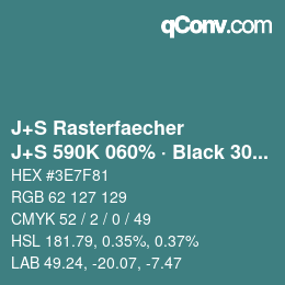 カラーコード: J+S Rasterfaecher - J+S 590K 060% · Black 30% | qconv.com