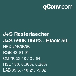 Farbcode: J+S Rasterfaecher - J+S 590K 060% · Black 50% | qconv.com