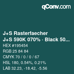 Color code: J+S Rasterfaecher - J+S 590K 070% · Black 50% | qconv.com