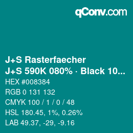 Code couleur: J+S Rasterfaecher - J+S 590K 080% · Black 10% | qconv.com