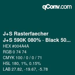 Farbcode: J+S Rasterfaecher - J+S 590K 080% · Black 50% | qconv.com