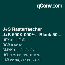 カラーコード: J+S Rasterfaecher - J+S 590K 090% · Black 50% | qconv.com