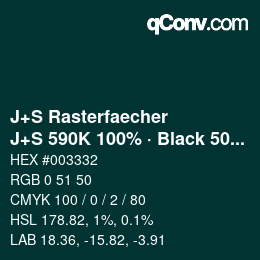 Code couleur: J+S Rasterfaecher - J+S 590K 100% · Black 50% | qconv.com