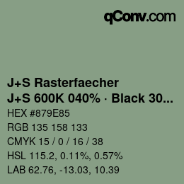 Code couleur: J+S Rasterfaecher - J+S 600K 040% · Black 30% | qconv.com