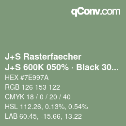 Code couleur: J+S Rasterfaecher - J+S 600K 050% · Black 30% | qconv.com