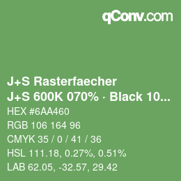 Farbcode: J+S Rasterfaecher - J+S 600K 070% · Black 10% | qconv.com