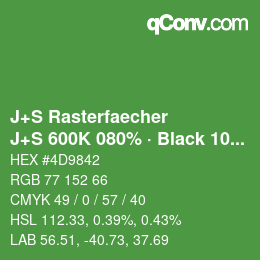 Color code: J+S Rasterfaecher - J+S 600K 080% · Black 10% | qconv.com