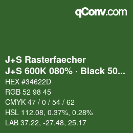 Code couleur: J+S Rasterfaecher - J+S 600K 080% · Black 50% | qconv.com