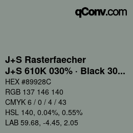 Code couleur: J+S Rasterfaecher - J+S 610K 030% · Black 30% | qconv.com