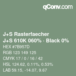 Color code: J+S Rasterfaecher - J+S 610K 060% · Black 0% | qconv.com