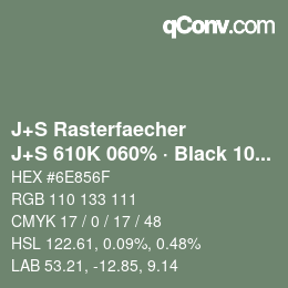 Farbcode: J+S Rasterfaecher - J+S 610K 060% · Black 10% | qconv.com