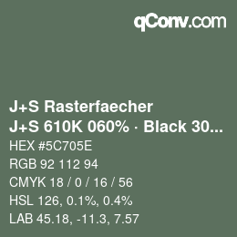 Farbcode: J+S Rasterfaecher - J+S 610K 060% · Black 30% | qconv.com