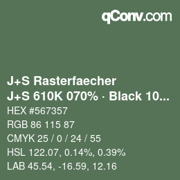 Code couleur: J+S Rasterfaecher - J+S 610K 070% · Black 10% | qconv.com