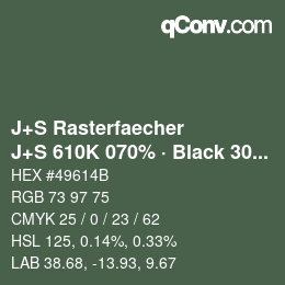 Code couleur: J+S Rasterfaecher - J+S 610K 070% · Black 30% | qconv.com