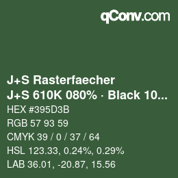 Farbcode: J+S Rasterfaecher - J+S 610K 080% · Black 10% | qconv.com