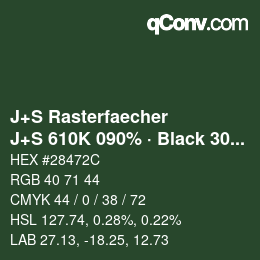 Code couleur: J+S Rasterfaecher - J+S 610K 090% · Black 30% | qconv.com