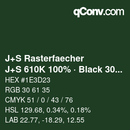 Farbcode: J+S Rasterfaecher - J+S 610K 100% · Black 30% | qconv.com