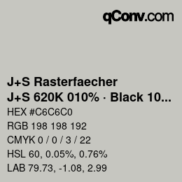 Code couleur: J+S Rasterfaecher - J+S 620K 010% · Black 10% | qconv.com