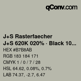 Farbcode: J+S Rasterfaecher - J+S 620K 020% · Black 10% | qconv.com
