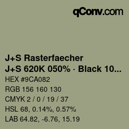 Code couleur: J+S Rasterfaecher - J+S 620K 050% · Black 10% | qconv.com