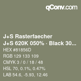 Code couleur: J+S Rasterfaecher - J+S 620K 050% · Black 30% | qconv.com