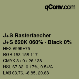 Code couleur: J+S Rasterfaecher - J+S 620K 060% · Black 0% | qconv.com