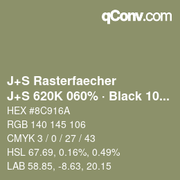 Farbcode: J+S Rasterfaecher - J+S 620K 060% · Black 10% | qconv.com