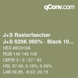 Color code: J+S Rasterfaecher - J+S 620K 060% · Black 10% | qconv.com